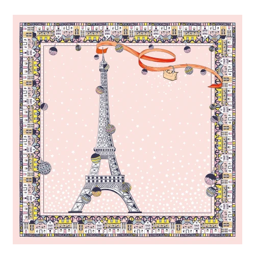 Silk scarf 50 TOUR EIFFEL NOEL LONGCHAMP